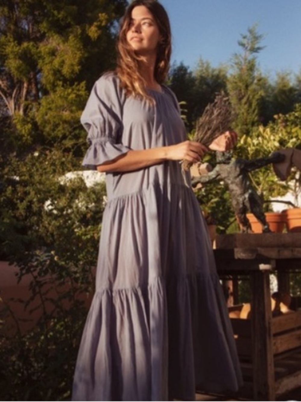 Daughters of India Sahana Gown - Blue Lagoon